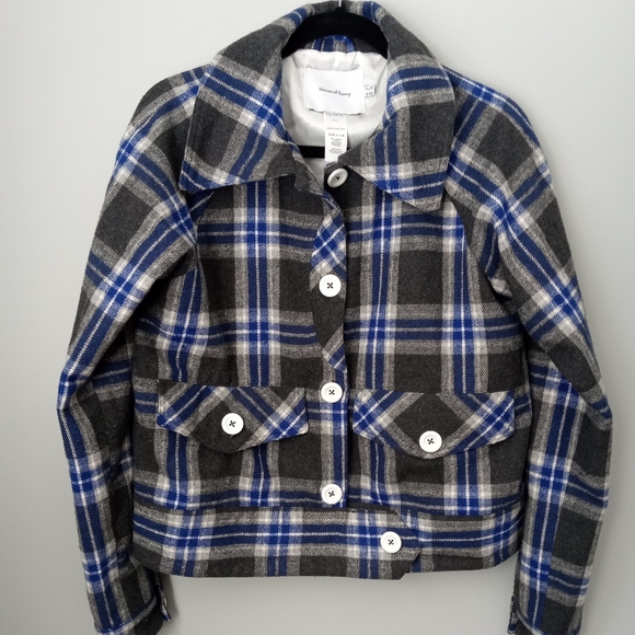House of Sunny lined plaid jacket size 6 - Picture 1 of 4